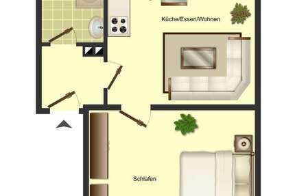 Wohnung Bergkamen - 1 Zimmer, 37 m&sup2;, 339&euro; | Angebot:26729501