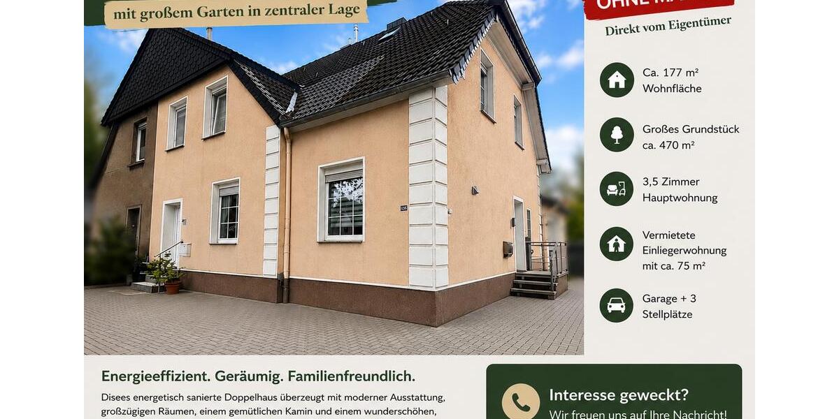 Doppelhaushälfte Bochum Günnigfeld - 8 Zimmer, 175 m&sup2;, 555.000&euro; | Angebot:26778733