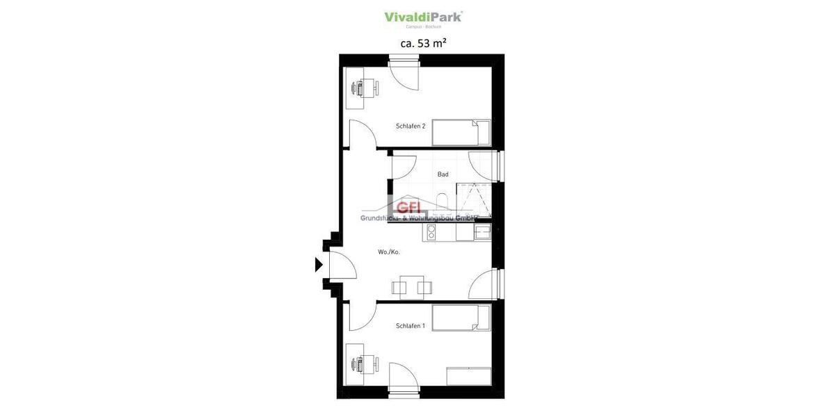 Etagenwohnung Bochum Laer - 1 Zimmer, 27 m&sup2;, 490&euro; | Angebot:23509181