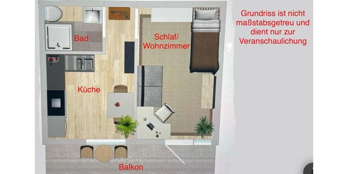 Etagenwohnung Herne Wanne-Bickern - 1 Zimmer, 30 m&sup2;, 290&euro; | Angebot:26491208