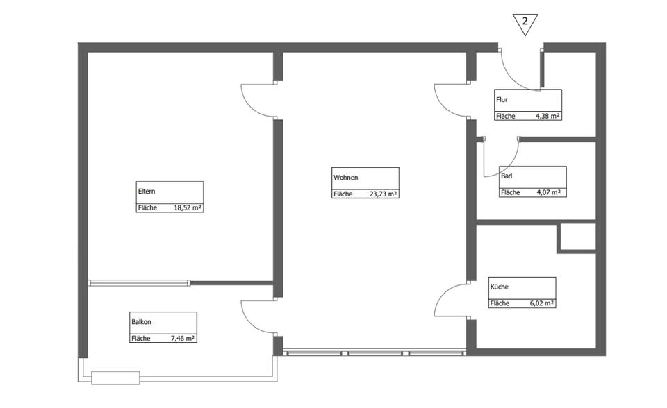 Etagenwohnung Herne Wanne-Bickern - 2 Zimmer, 60 m&sup2;, 475&euro; | Angebot:25079610
