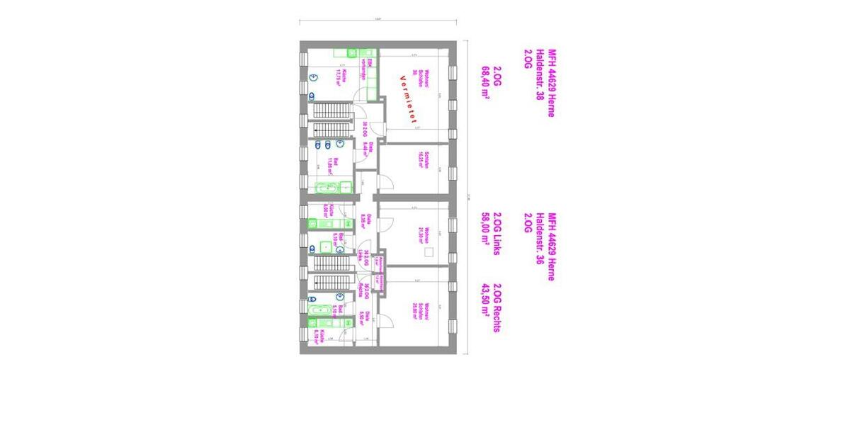 Etagenwohnung Herne Baukau - 3 Zimmer, 84 m&sup2;, 695&euro; | Angebot:26692798