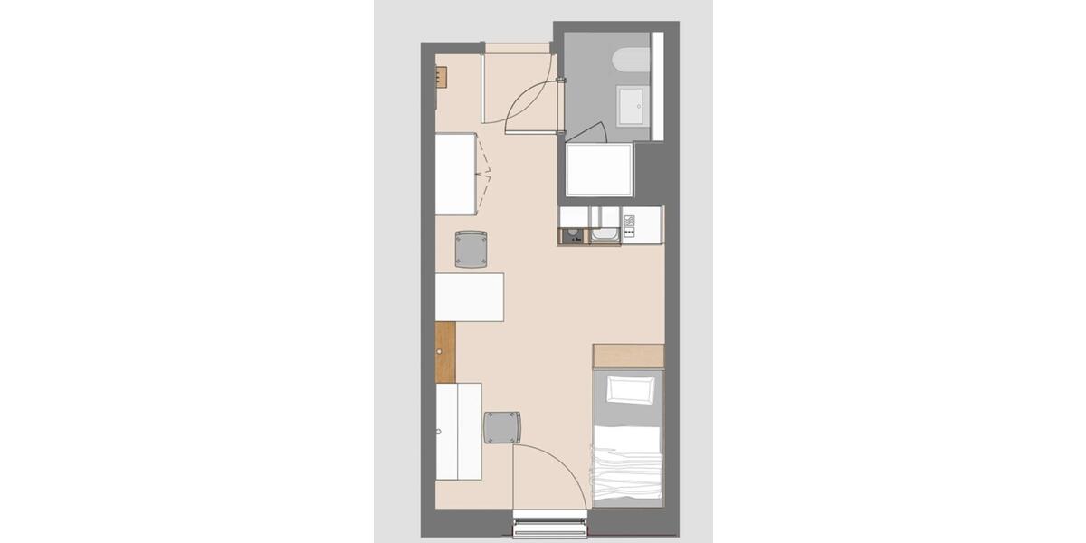 Etagenwohnung Dortmund Innenstadt West - 1 Zimmer, 23 m&sup2;, 550&euro; | Angebot:26459536