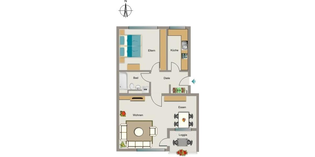 Etagenwohnung Recklinghausen Hillerheide - 2.5 Zimmer, 64 m&sup2;, 558&euro; | Angebot:26656403