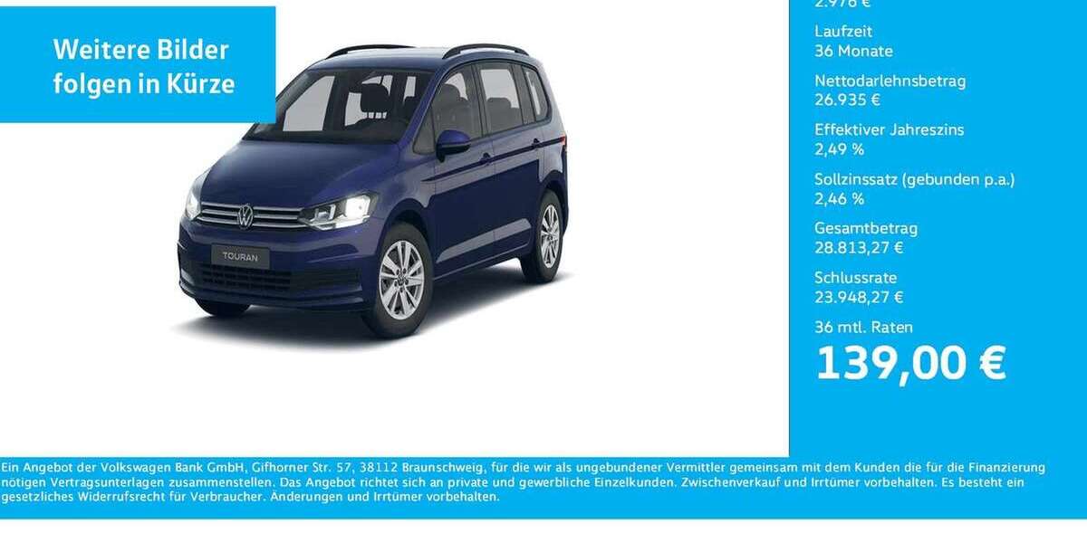 VW Touran 8.821 km 29.911 &euro; Dortmund-Marten 44379