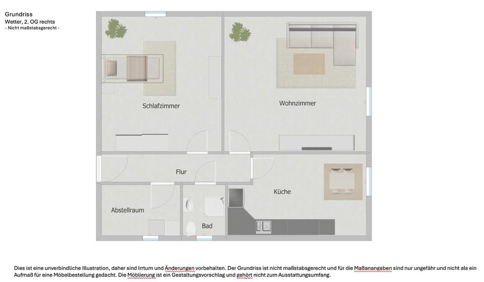 Etagenwohnung Wetter (Ruhr) - 3.5 Zimmer, 55 m&sup2;, 467&euro; | Angebot:26291746
