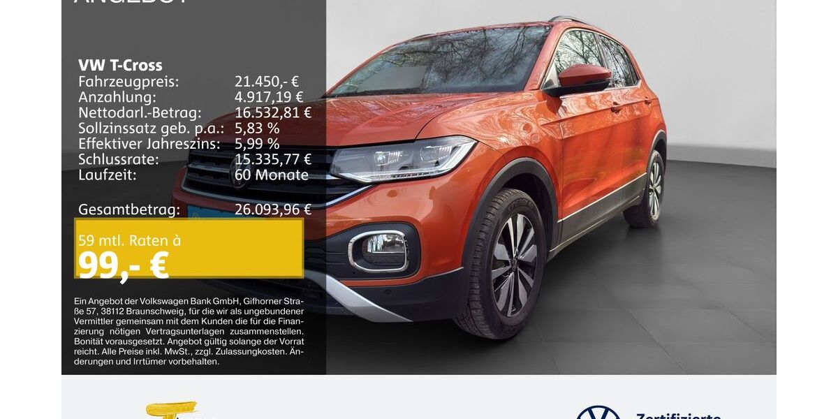 VW T-Cross 20.874 km 20.860 &euro; Castrop-Rauxel 44575