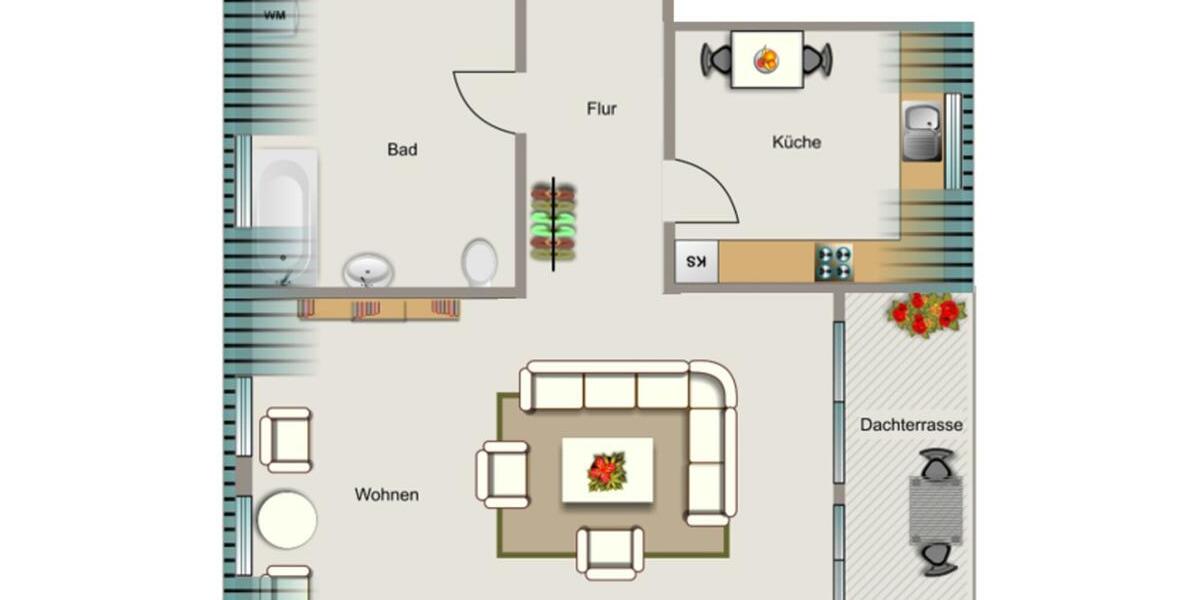 Dachgeschoßwohnung Recklinghausen Berghausen - 1.5 Zimmer, 48 m&sup2;, 369&euro; | Angebot:26329881