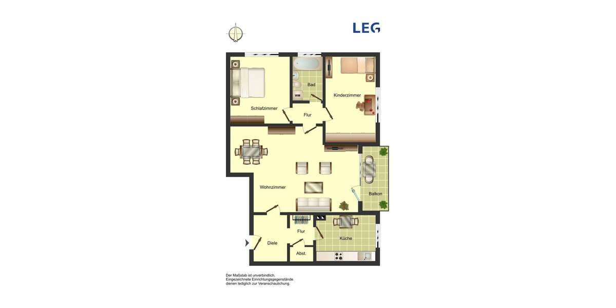Etagenwohnung Bergkamen - 3 Zimmer, 86 m&sup2;, 579&euro; | Angebot:25335510