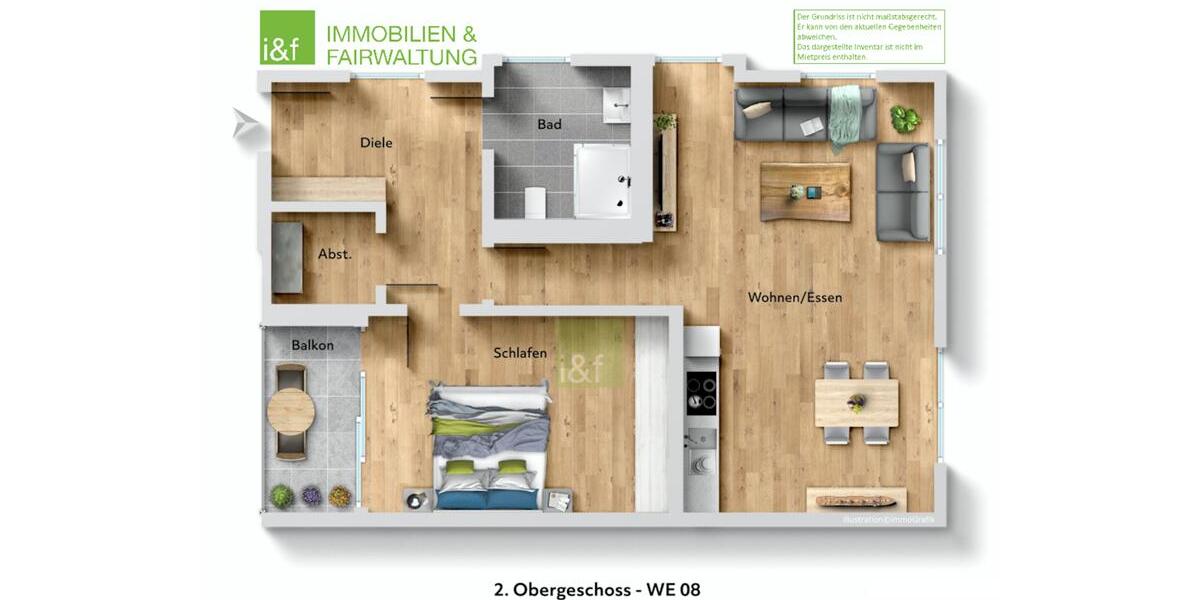 Etagenwohnung Dortmund Brackel - 2 Zimmer, 68 m&sup2;, 981&euro; | Angebot:23671468