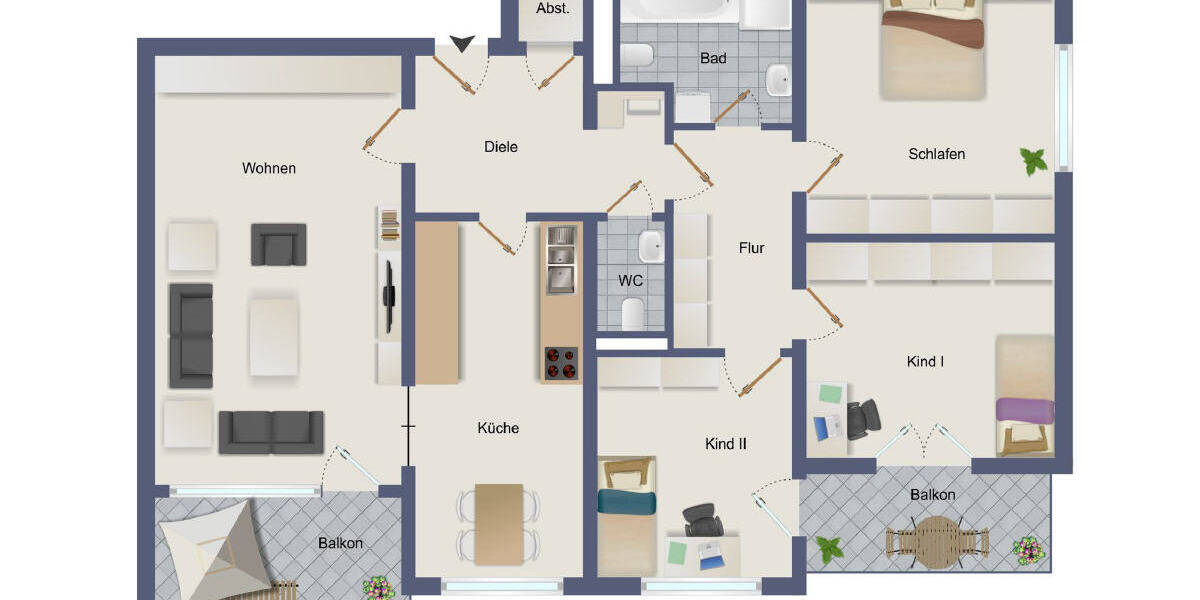 Etagenwohnung Hamm Bockum-Hövel - 4 Zimmer, 98 m&sup2;, 175.000&euro; | Angebot:25662997